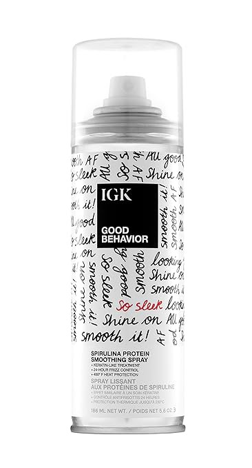 IGK GOOD BEHAVIOR Spirulina Protein Smoothing Spray | Keratin Like Treatment + Frizz Control + He... | Amazon (US)