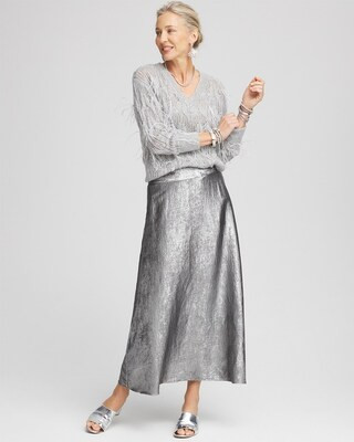 Metallic Satin Maxi Skirt | Chico's