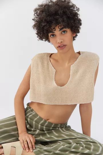 BDG Endless Summer Notch Neck Cropped Sweater | Urban Outfitters (US and RoW)