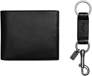 Coach 64118 Black Mens Compact Id Sport Wallet and Trigger Snap Keyfob Set | Amazon (US)