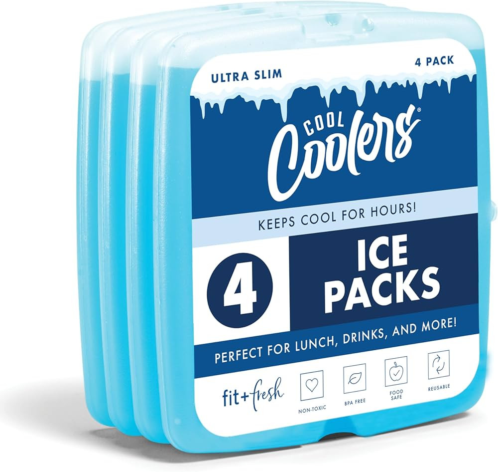 Cool Coolers by Fit & Fresh Slim Ice Packs, Quick Freeze Reusable Ice Packs for Lunch Boxes & Coo... | Amazon (US)