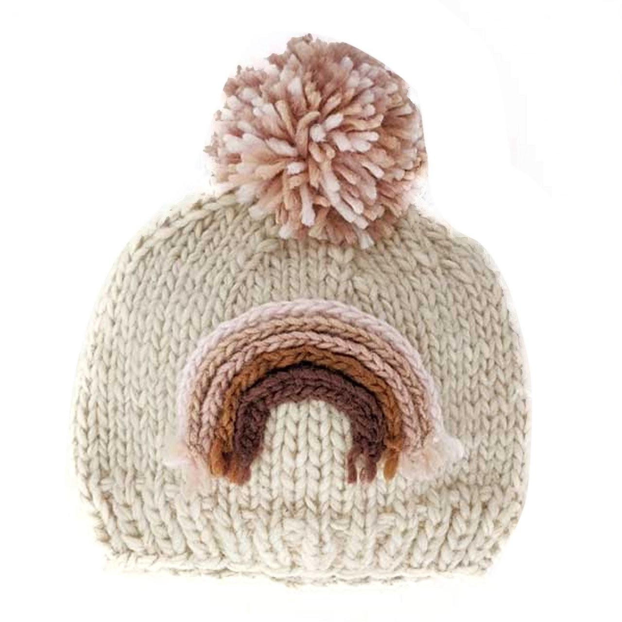 Mauve Rainbow Knit Pom Hat | SpearmintLOVE