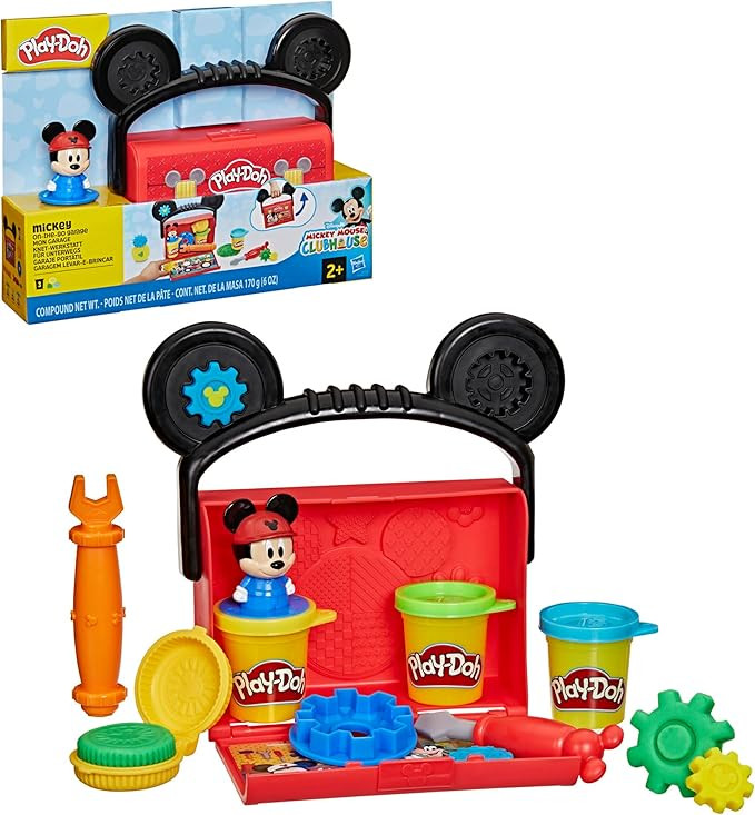 Play-Doh Disney Junior Mickey Mouse Clubhouse, On-The-Go Garage Mickey Mouse Playset, Arts & Craf... | Amazon (US)