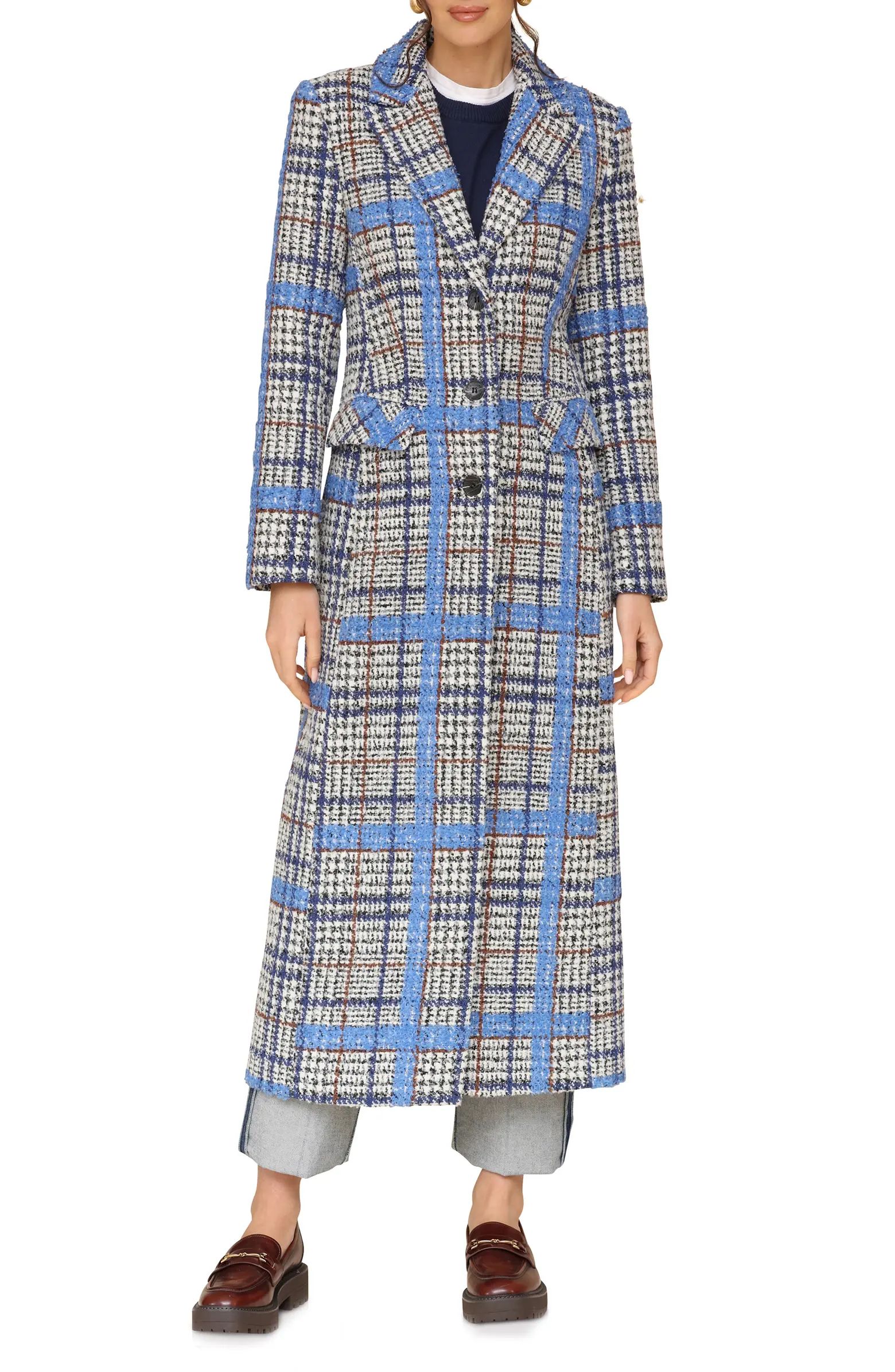 Plaid Tweed Long Coat | Nordstrom