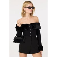 ASTR the Label | Tabathia Faux Fur Trim Sweater in Black | Size S | ASTR The Label (US)