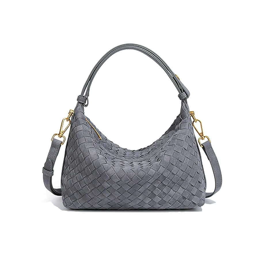 Suede Shoulder Bag for Women Retro Crescent Woven Hobo Purses Slouchy Crossbody Handbag with Adju... | Amazon (US)