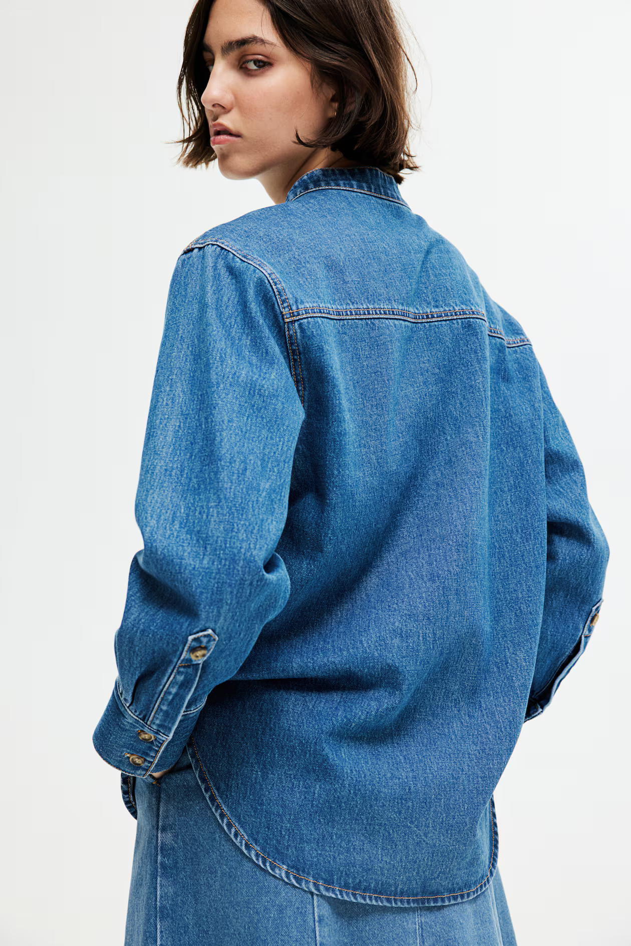 Loose-Fit Denim Shirt - Denim blue - Ladies | H&M US | H&M (US + CA)