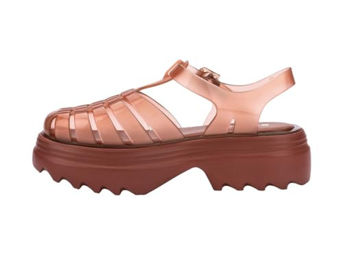 Melissa Possession Platform II Jelly Sandals for Women – Classic Fisherman-Style Chunky Platform with Adjustable Ankle Strap, Lightweight EVA Sole, and Non-Slip Traction, Transparent Brown, 5 | Amazon (US)