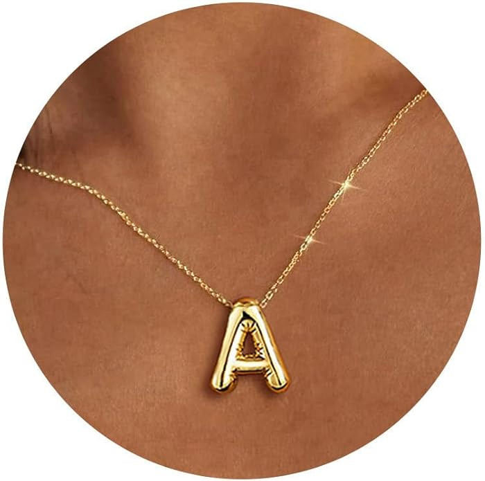 Christmas Gifts Stocking Stuffers for Teen Girls Grandkids Women-Gold Initial Necklaces Teen Girl... | Amazon (US)