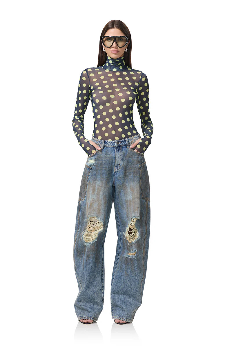 Zadie Top - Navy Dot | ShopAFRM