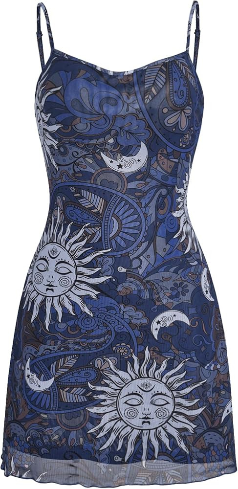 Milumia Women's Vintage 90s Mini Dress Lettuce Trim Mesh Short Dress | Amazon (US)