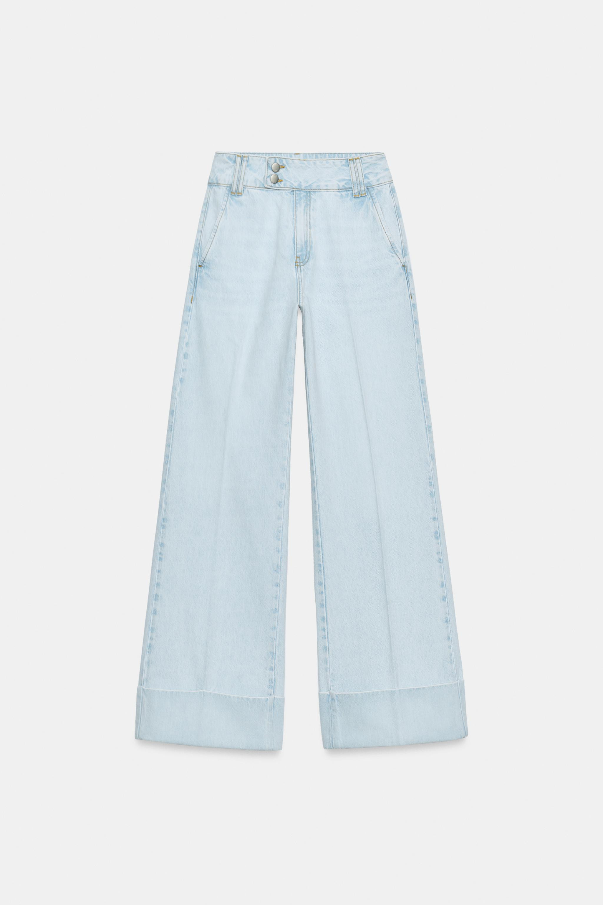 Z1975 STRAIGHT LOW-RISE JEANS WITH TURN-UP HEMS | Zara UK