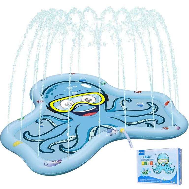 KUYOU 70" Inflatable Splash Pad Sprinklers for Kids and Pets,Water Toys and Splash Outdoor  Summe... | Walmart (US)