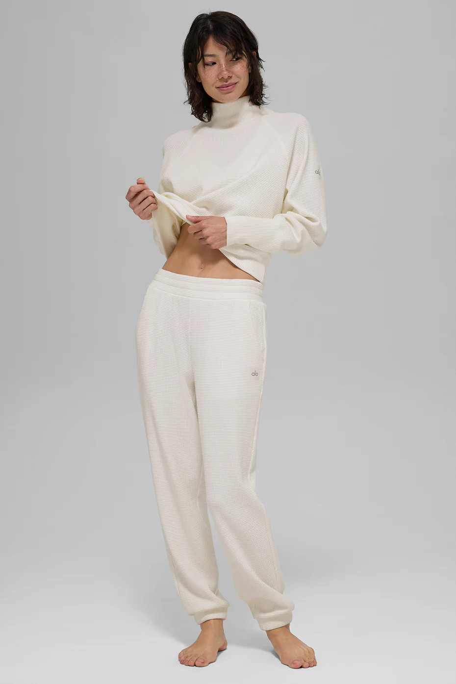 ALO | Waffle Weekend Escape Jogger Pants in Ivory White, Size: Small | Alo Yoga (US)
