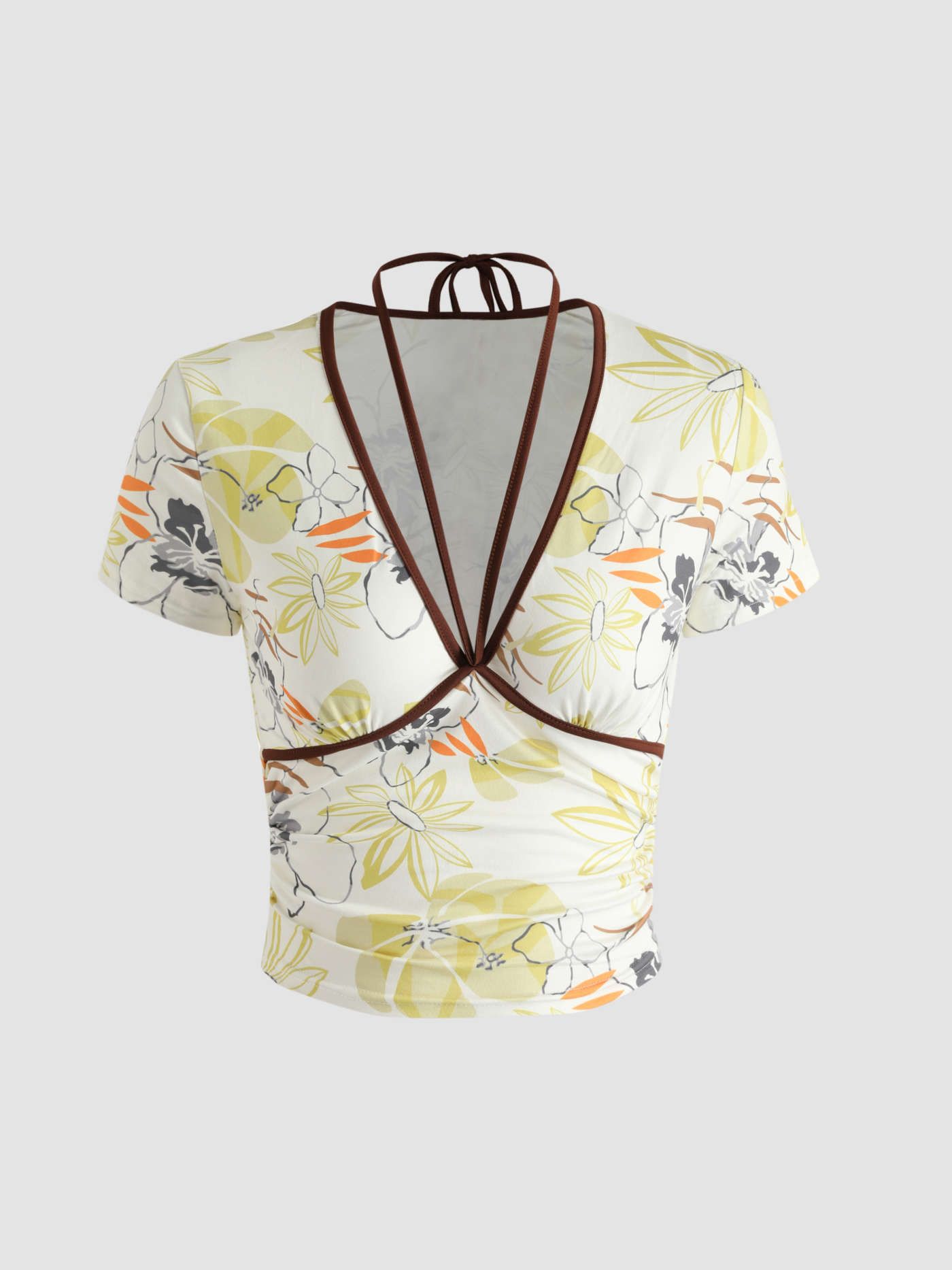 Ink Painting Floral Halter Top | Cider