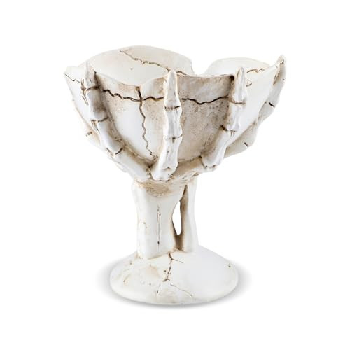 Xnqelerate Halloween Candy Bowl, Resin Skull Bowl Skeleton Hand Skull Candy Holder Multifunctional Tabletop Storage Dishes Home Décor Halloween Party Decoration Supplies | Amazon (US)