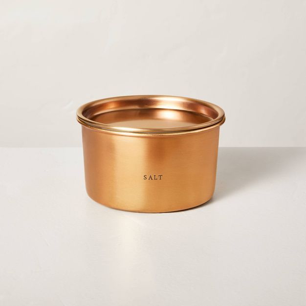 20oz Salt Lidded Metal Multi-Wick Candle Brass Finish - Hearth &#38; Hand&#8482; with Magnolia | Target