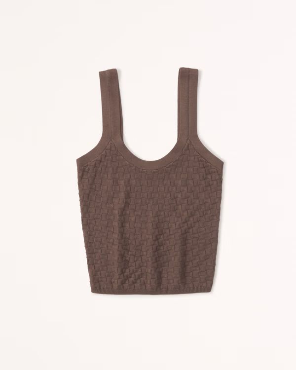 Women's Checkered Slim Scoopneck Tank | Women's Tops | Abercrombie.com | Abercrombie & Fitch (US)