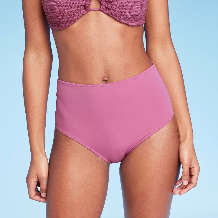 Women's High Waist Medium Coverage Bikini Bottom - Shade & Shore™ Pink | Target