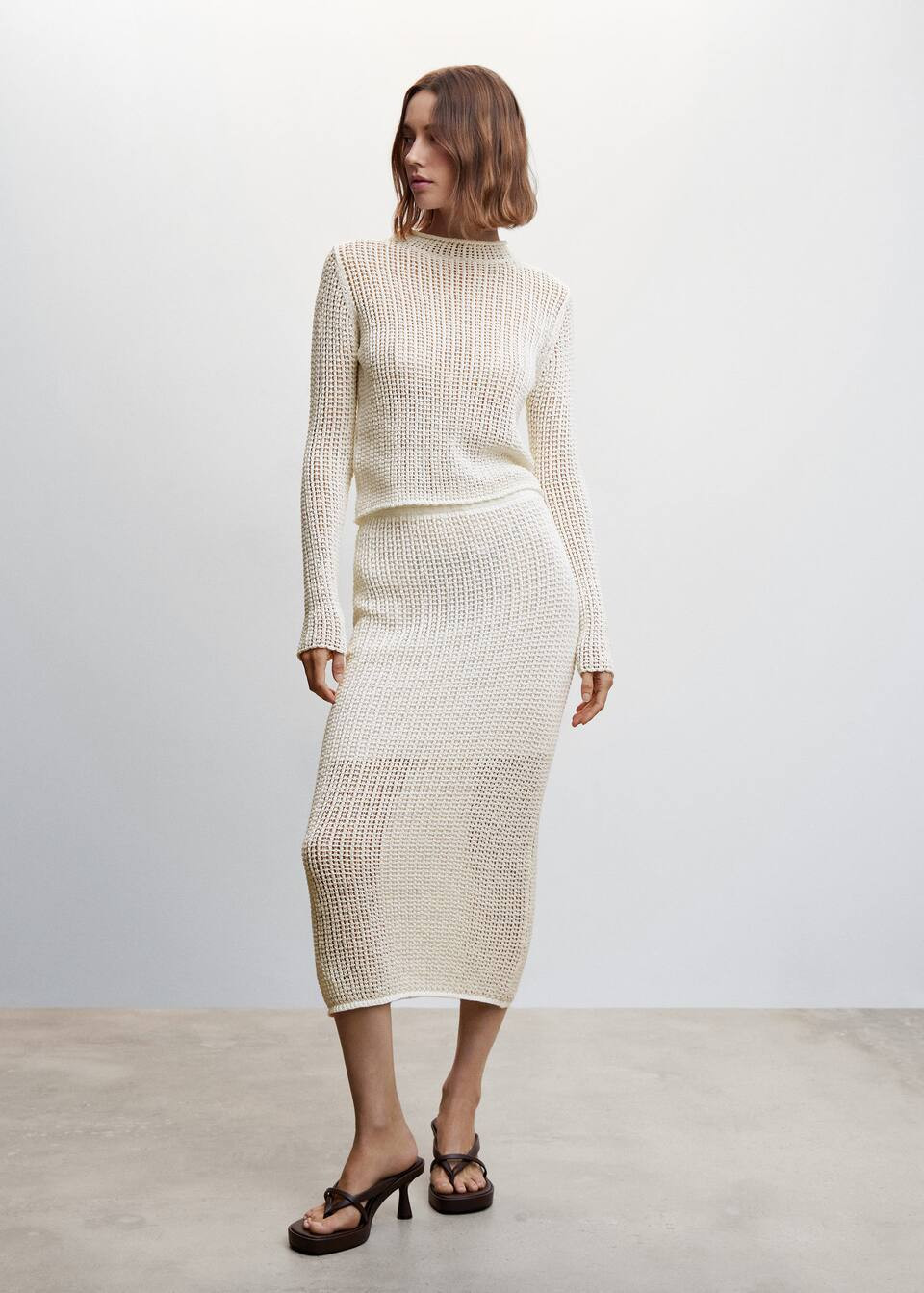Openwork knitted skirt | MANGO (UK)