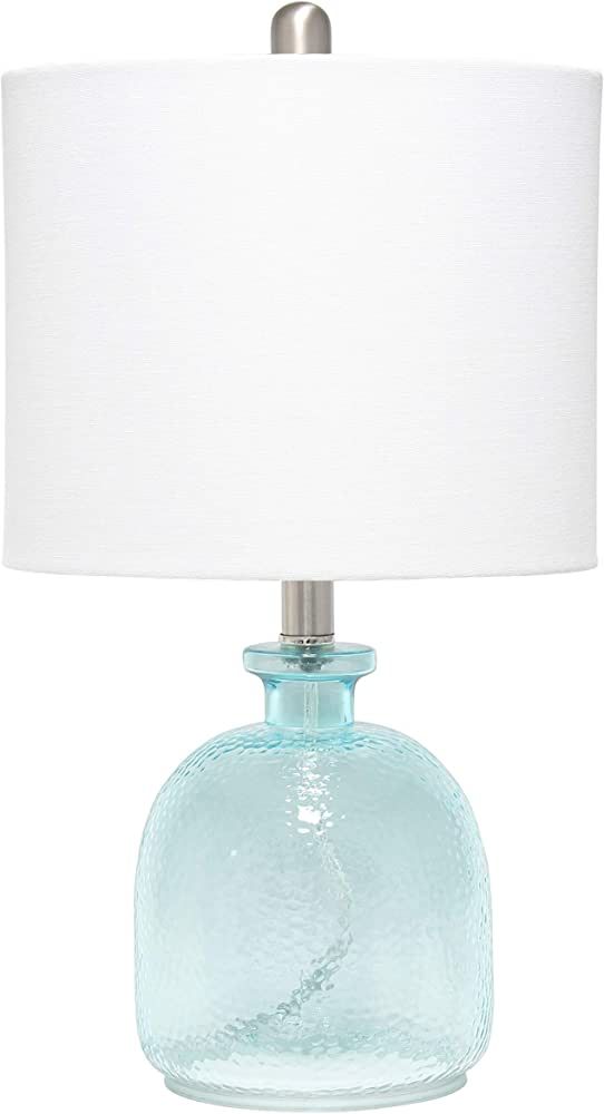 Elegant Designs LT3335-CBL Textured Glass Table Lamp, Clear Blue | Amazon (US)