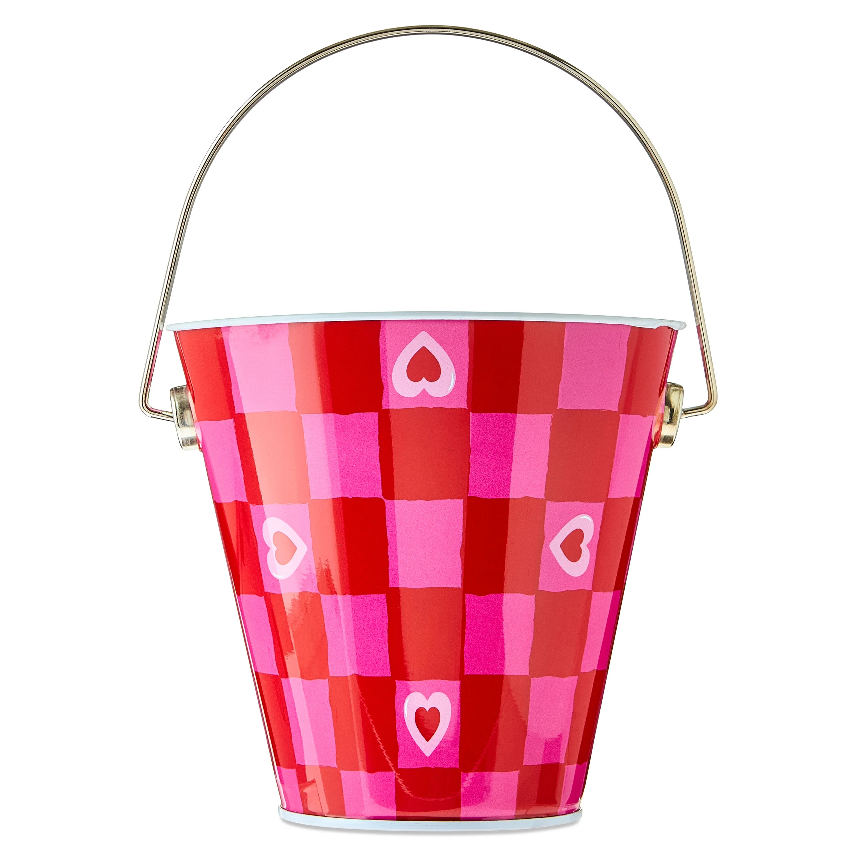 Checker Hearts Tin Pail, Red and Pink, Valentine's Day by Way To Celebrate | Walmart (US)