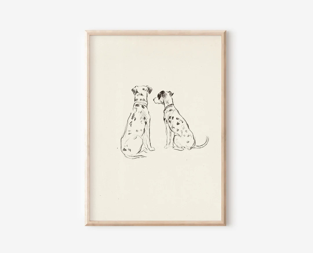Antique Dog Sketch | Vintage Downloadable Prints | Print Yourself | Digital Prints | 20th Century... | Etsy (US)