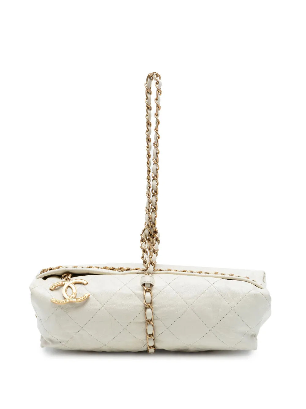 CHANEL Pre-Owned 2012 Quilted Calfskin Midnight Swim Baluchon Bag shoulder bag - White | Farfetch Global