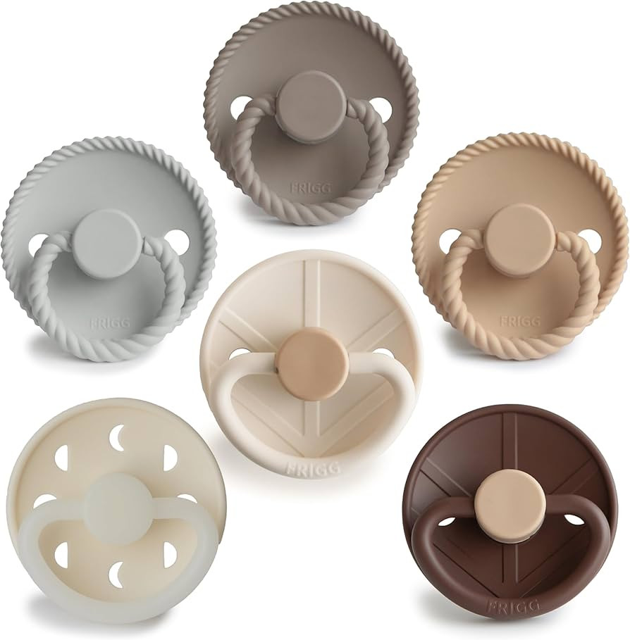 FRIGG SilkySoft Silicone Baby Pacifier 6-Pack Earthy Wonder | Made in Denmark | BPA-Free (0-6 Mon... | Amazon (US)