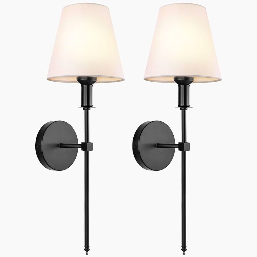 SoodMi Wall Sconces Sets of 2, Retro Industrial Wall Lamps, Bathroom Vanity Sconces Wall Lighting... | Amazon (US)