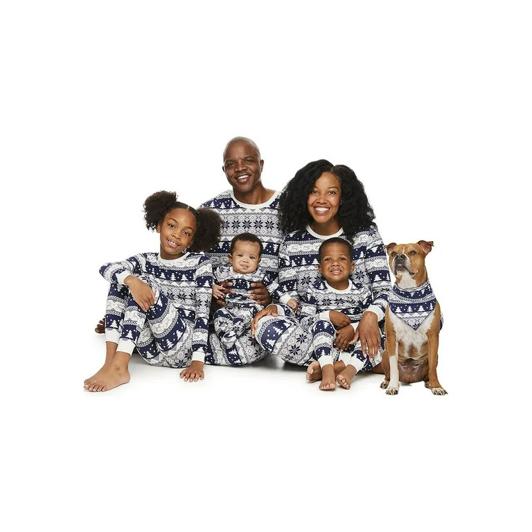 Jolly Jammies Boys and Girls Unisex Fair Isle Stripe Matching Family Christmas Pajama Set, Size 4... | Walmart (US)