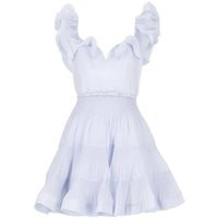 Zimmermann - Light Blue Pleated Frill Mini Dress - Größe 2 - blau | Fashionette (DE)