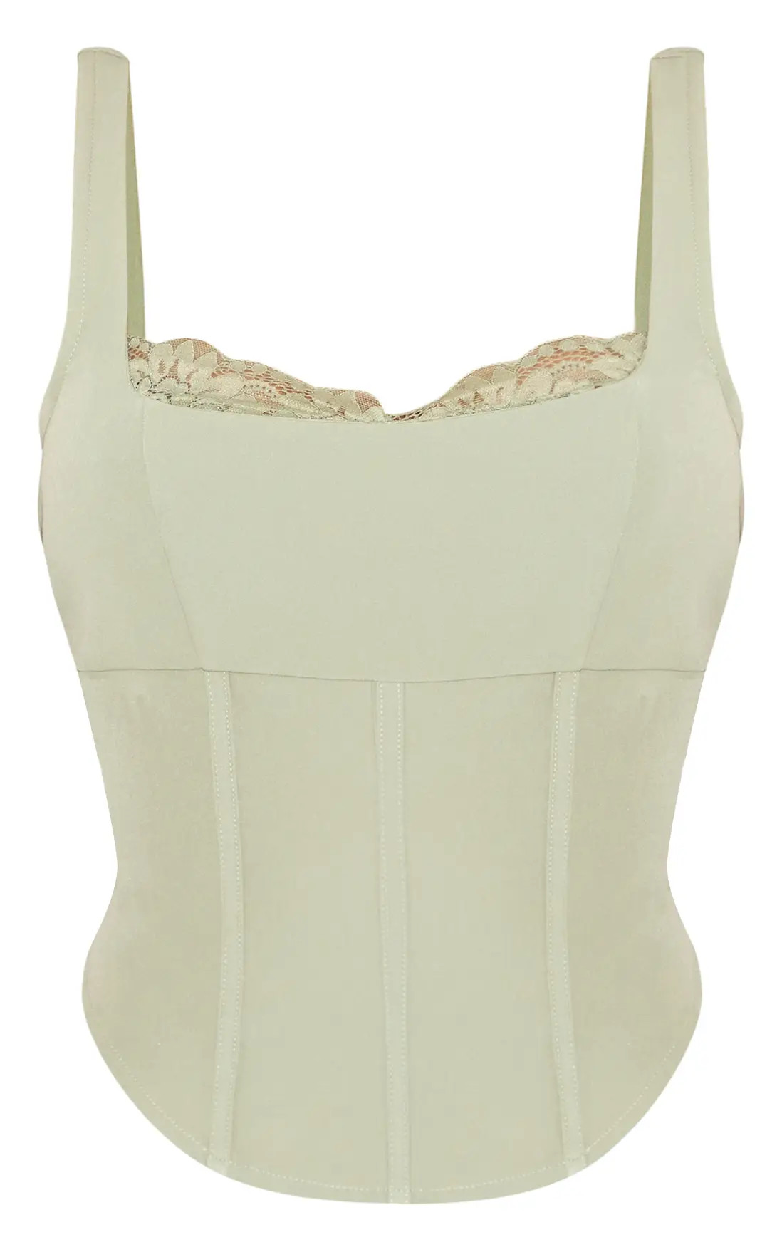 Shape Sage Lace Trim Corset Top | PrettyLittleThing US