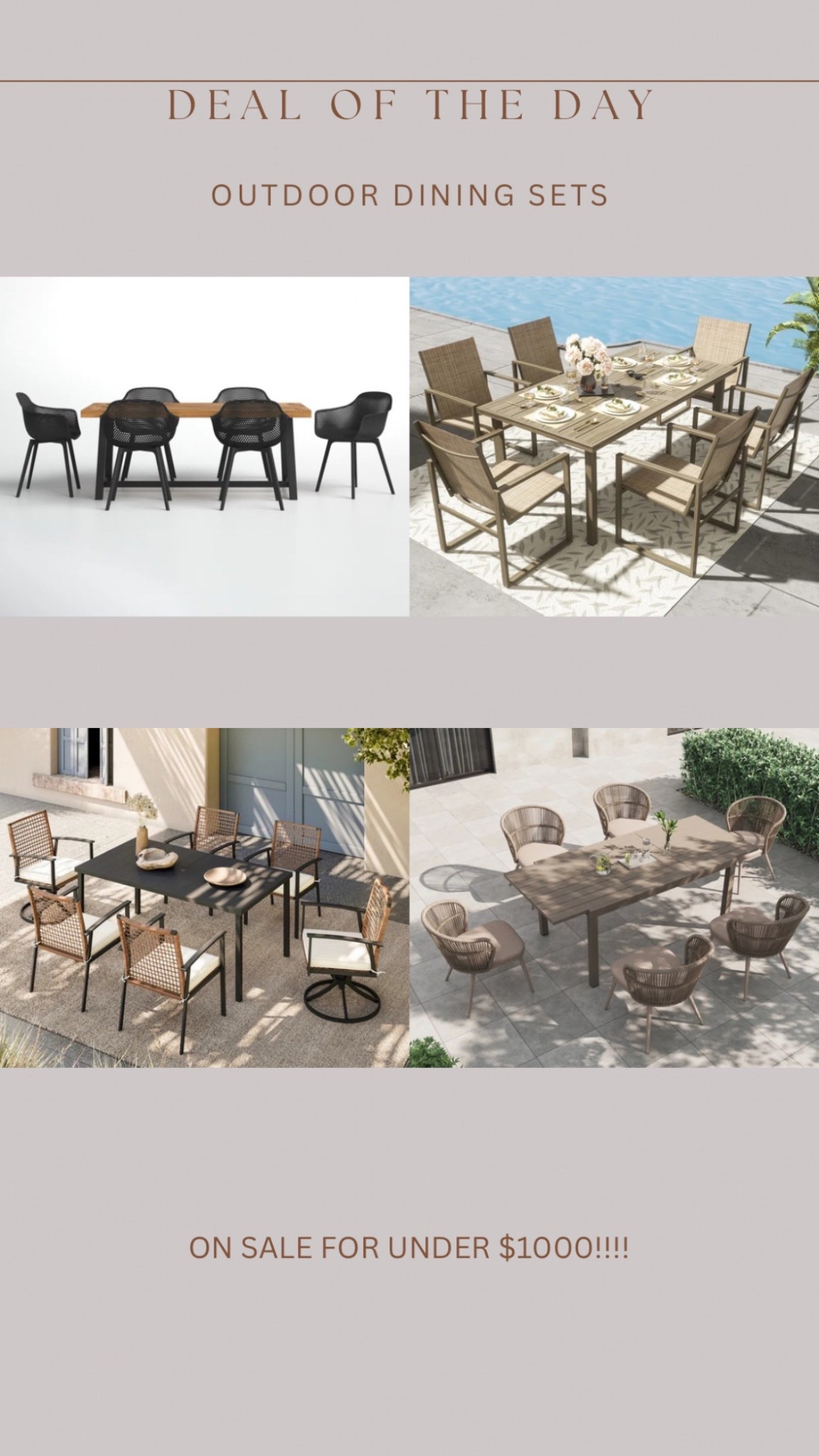wayfair outdoor dining sets on sale for Big Outdoor Sale! Items up to 50% off and free shipping! #wayfair #wayfairpartner

#LTKSeasonal #LTKHome #LTKSaleAlert