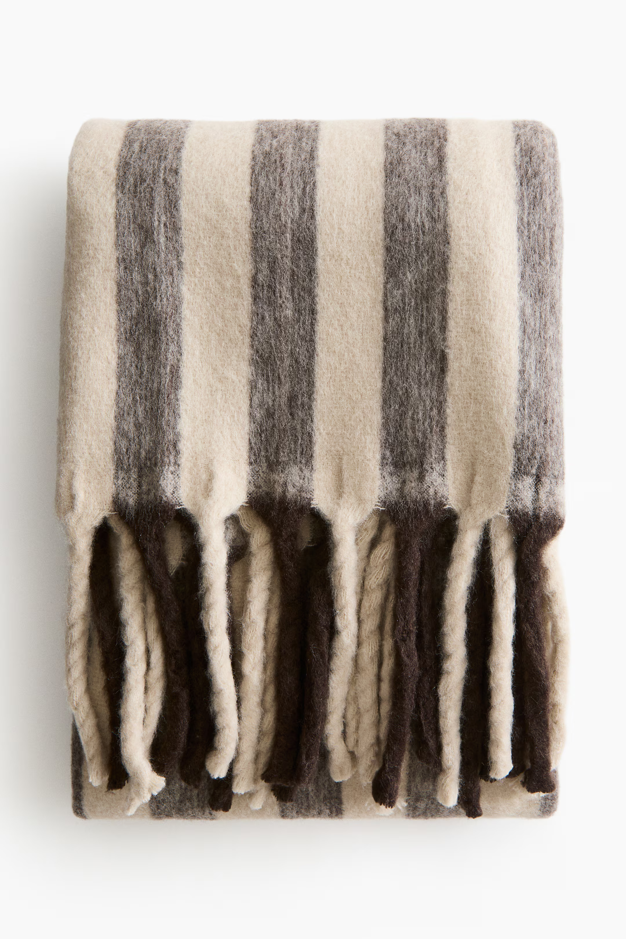 Patterned Wool-blend Throw - Light beige/striped - Home All | H&M US | H&M (US + CA)