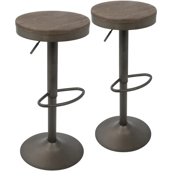 Chambord Adjustable Height Swivel Bar Stool (Set of 2) | Wayfair North America