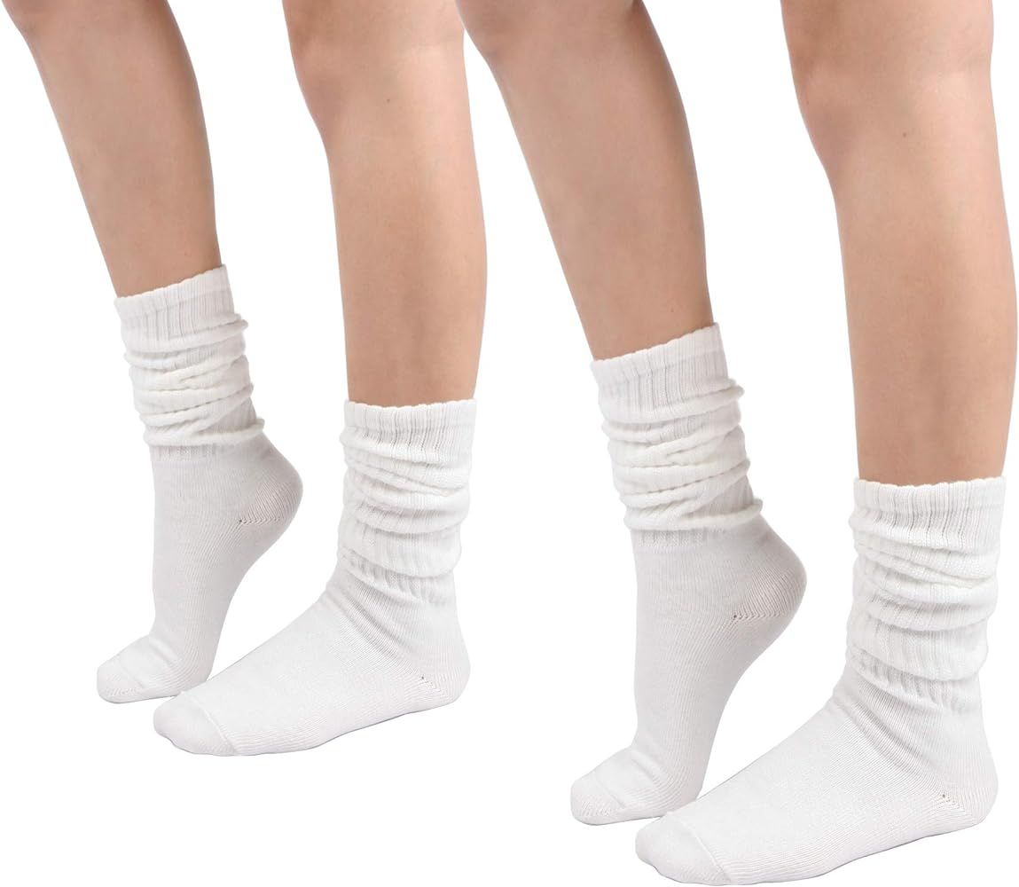 STYLEGAGA Women's Fall Winter Slouch Knit Socks Slouchy Socks Women Scrunch Socks Women Scrunchie Socks 2Pair | Amazon (US)