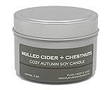 Mulled Cider + Chestnuts Soy Candle Tin 4 oz, cozy fall scent, 100% soy wax, clean burning, hand pou | Amazon (US)