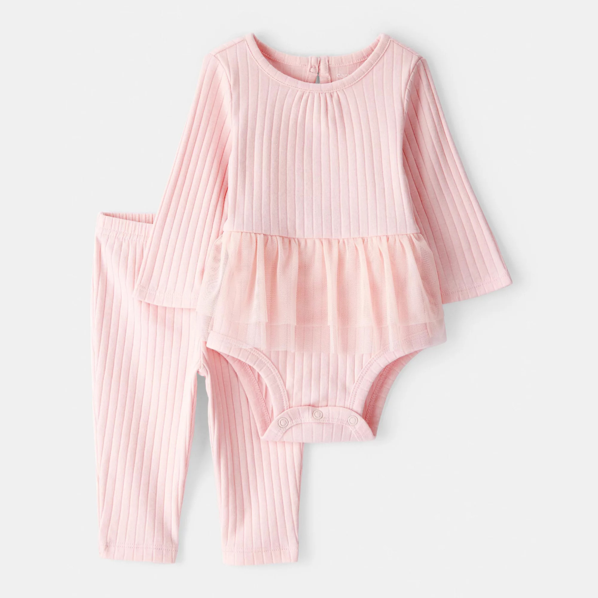 Baby Girl Carter's 2-Piece Ribbed Tutu Bodysuit & Pant Set | Kohl's