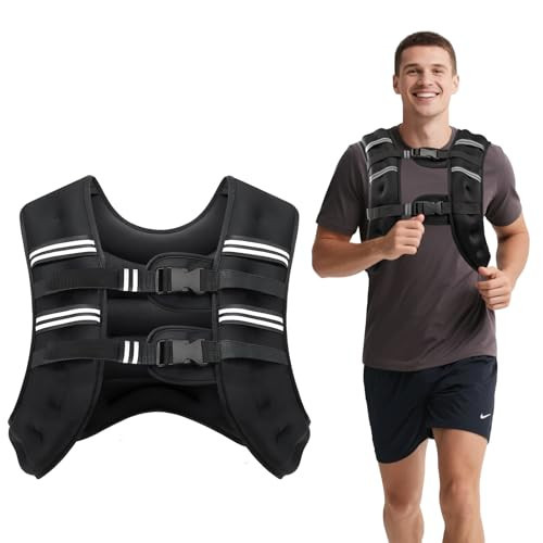Ragebby Weighted Vest, 16lb for Men, Women with Reflective Stripe, Weight Vests Adjustable for Workout, Strength Training, Running, Fitness, Muscle Building, Weight Loss | Amazon (US)