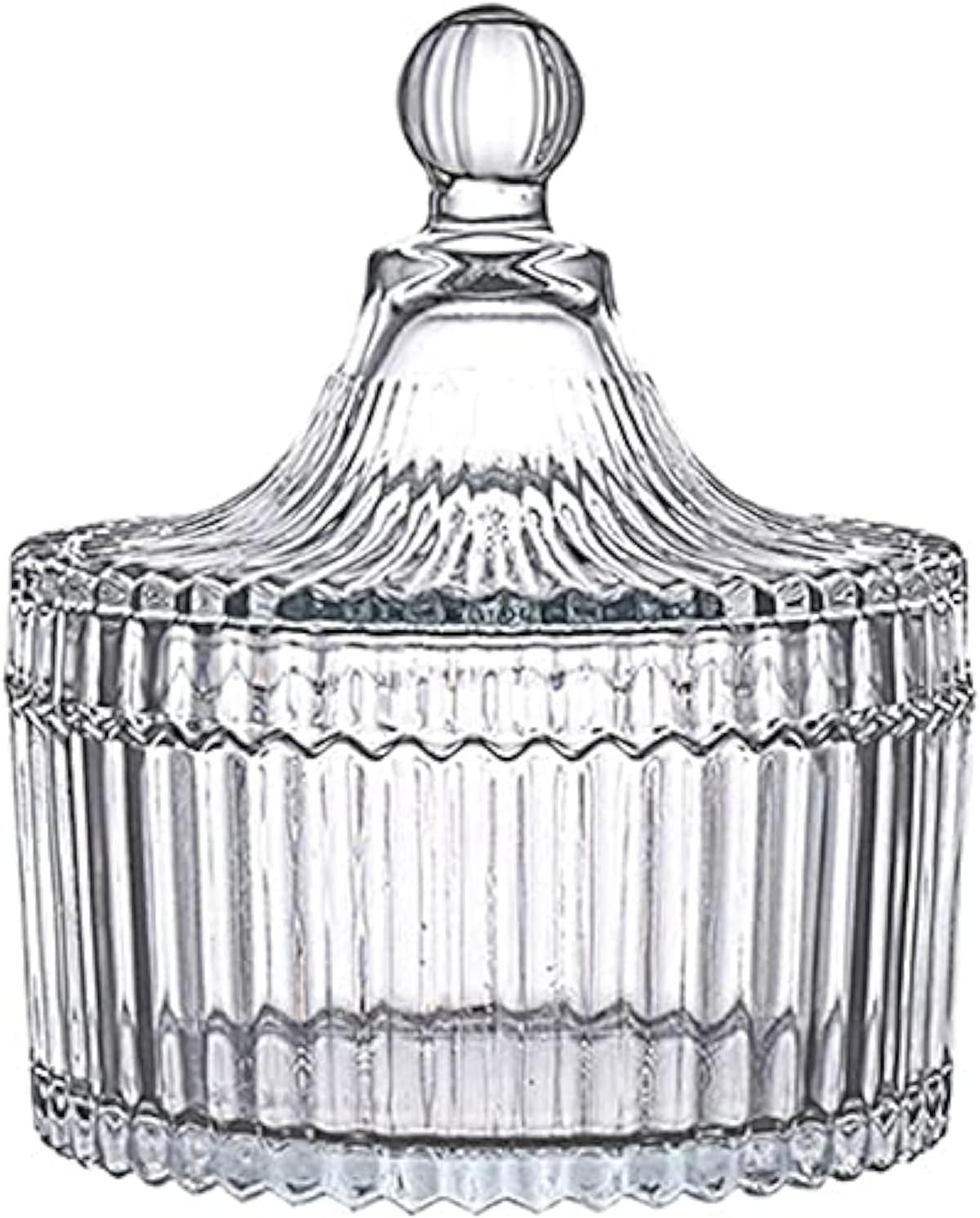 FTOF Glass Candy Storage Box Clear Sugar Dish With Lid Crystal Covered Candy Bowl Apothecary Food Buffet Container Holder | Amazon (US)