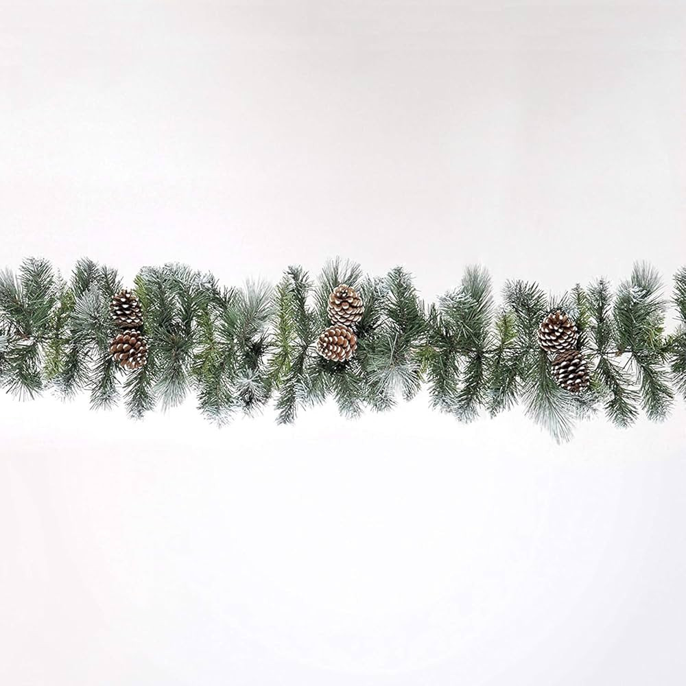 9ft/270cm Frosted Glacier Christmas Garland, Pine | Amazon (UK)