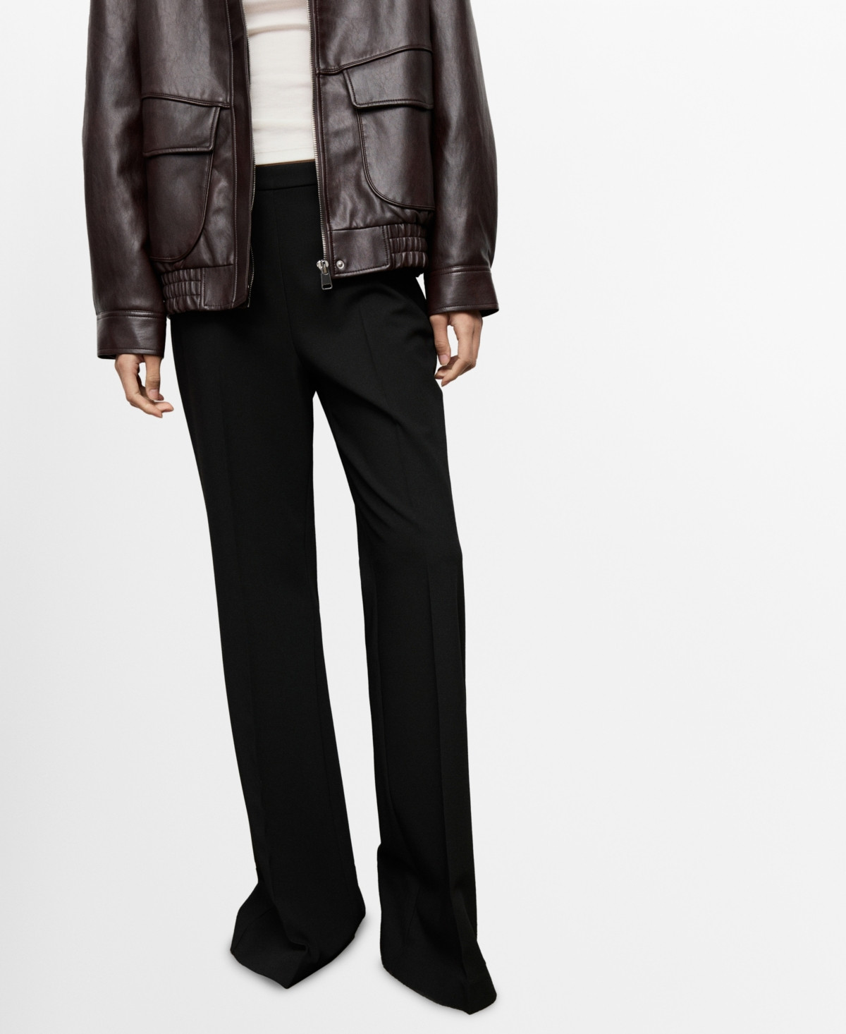 Mango Women's High-Waisted Flared Pants - Black | Macy's