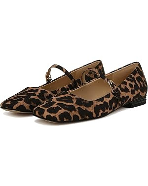 Ballet Flats Shoes for Women Square Toe Mary Jane Flats Shoes Buckle Strap Dress Casual Comfortab... | Amazon (US)