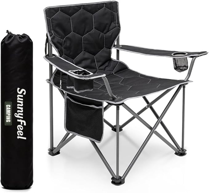 SUNNYFEEL Camping Chairs for Adults, Padded Oversized Camping Chair Heavy Duty 500LBS, Portable L... | Amazon (US)