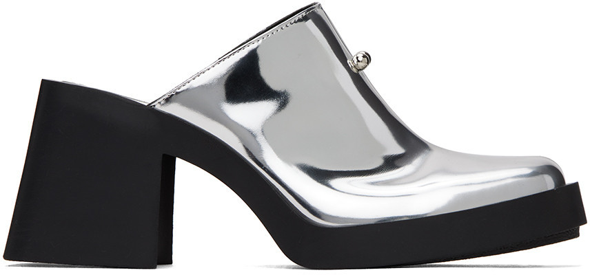 Justine Clenquet Silver Raya Mules | SSENSE
