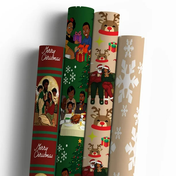 Mah Melanin Home For the Holidays Premium Wrapping Paper, 4 pk. | Sam's Club