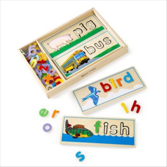 Melissa & Doug See & Spell Wooden Educational Toy With 8 ...