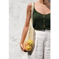French Market Bag, Crochet Cotton Net Handmade Eco Tote, Mesh Quality Shopping Off White, Farmers Ba | Etsy (US)