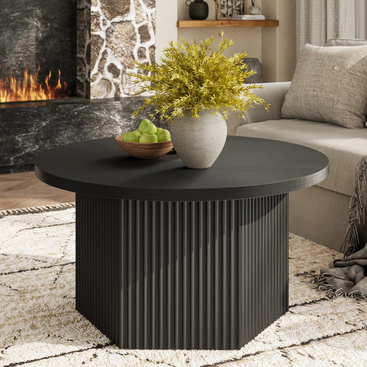 31.5" Lift Top Round Coffee Table with Drum Base | Wayfair North America